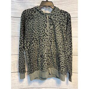 Chaser Green Safari Print Zip Up Hoodie Size M